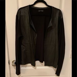 Trouve leather / knit cardigan